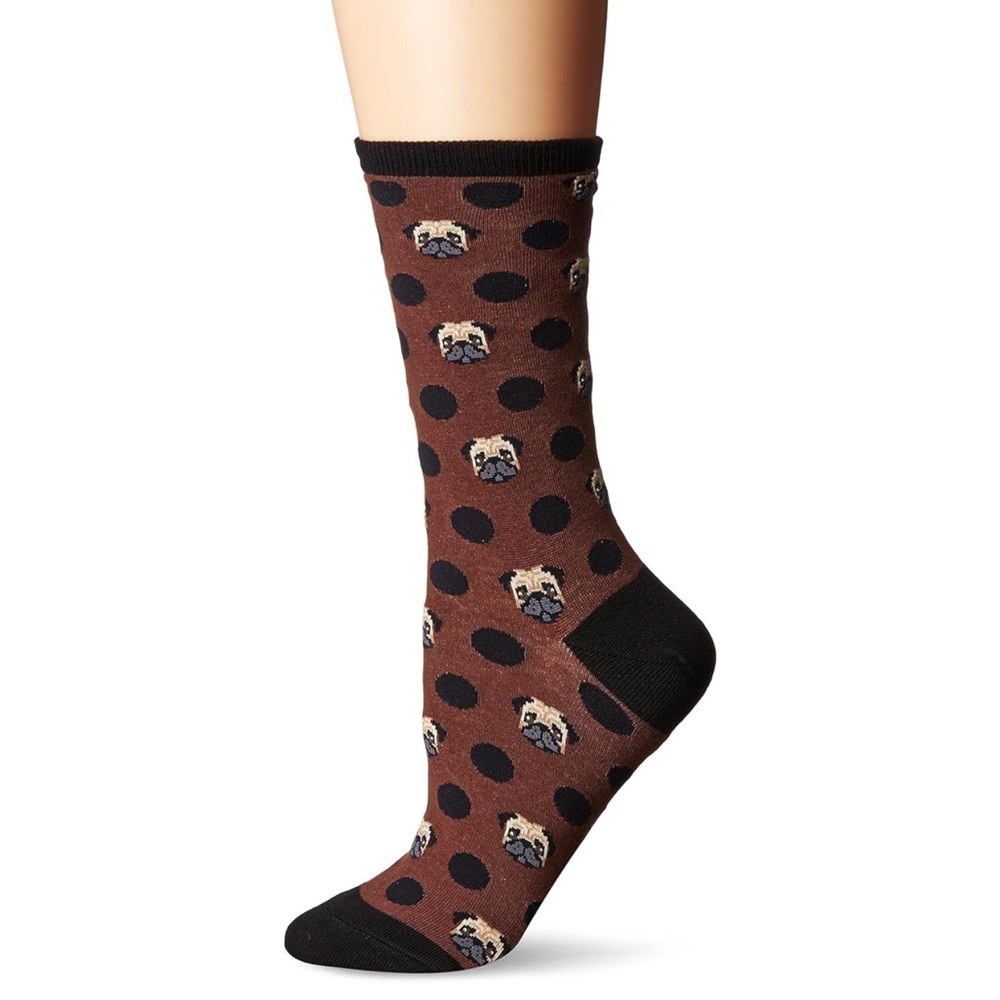 Socksmith Pugka-dot fun party crazy socks dog pug polka dot cotton crew NEW